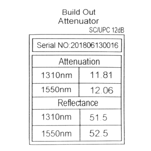 ATSC-12. 12dB SM SC/UPC Attenuator Atenuador SC-Macho/SC-Hembra MonoModo