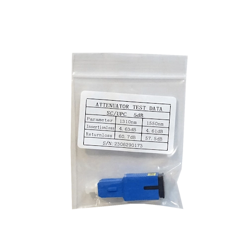 ATSC-5. 5dB SM SC/UPC Attenuator Atenuador SC-Macho/SC-Hembra MonoModo