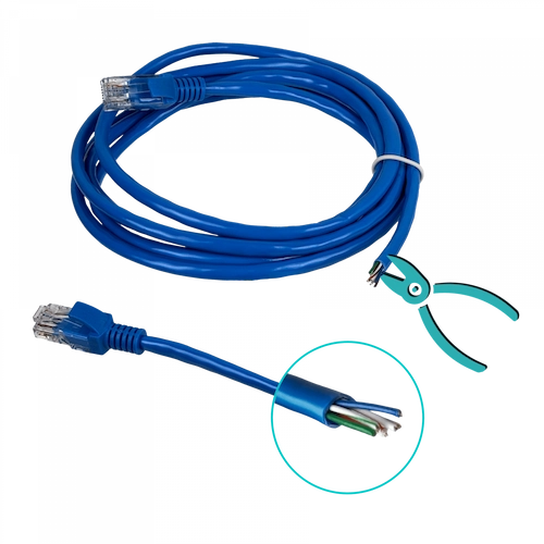 CPA-2 Cable Patch Cord Multifilar color azul Cat5E 2 metros