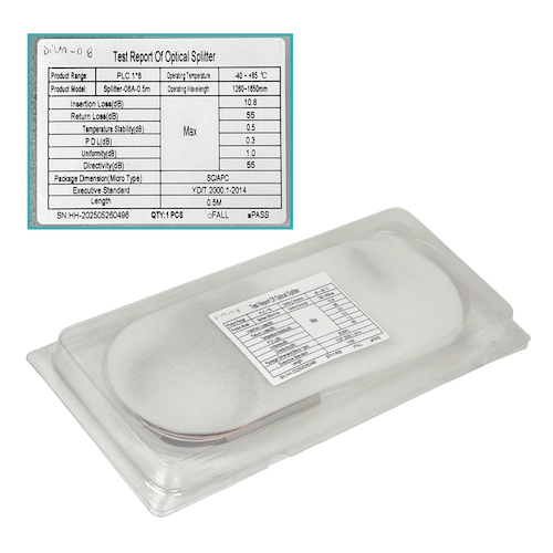 DIVA-08 1x8 SC/APC Divisor 50cm PLC p/XGPON G657A1 0,9mm 1260-1650nm