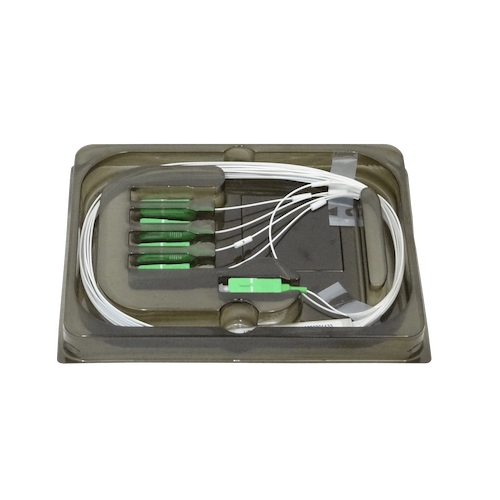 UF-SPLITTER-4. UBIQUITI 1x4 SC/APC Divisor PLC p/GPON 3mt 150+150cm 0,9mm 1260-1650nm