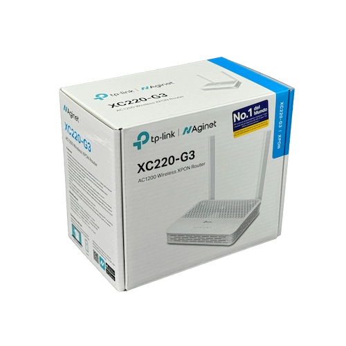 XC220. TP-LINK ONU XPON 2-LAN 1-SC/APC 867/300mbps 5/2,4GHz AC1200 inc-12Vdc