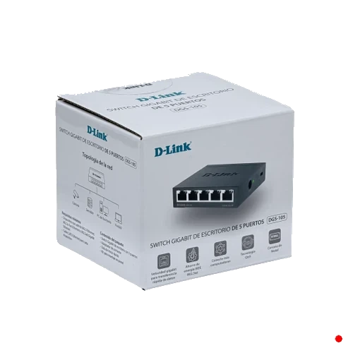 D-link Metalico 5-1000 Gigabit Switch no-Admin no-Rack Compacto inc/5V - DGS-105