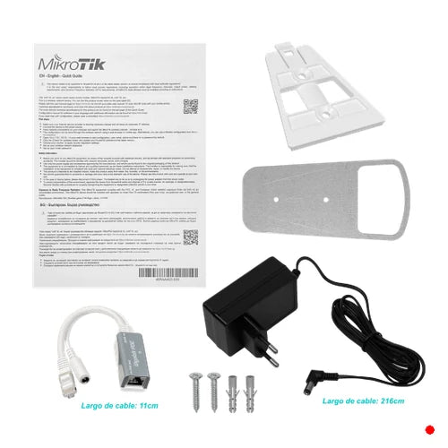 MikroTik 2x2-6dBi 2,4GHz-N300 5Ghz-867 L4 inc-24V 2-1000-PoEPass 26dBm | CAP-XL-AC
