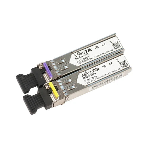 MikroTik 1-LC 80km Pareja SFP WDM Bidireccional 1550nm/1490nm 1,25Gbps | S-4554LC80D