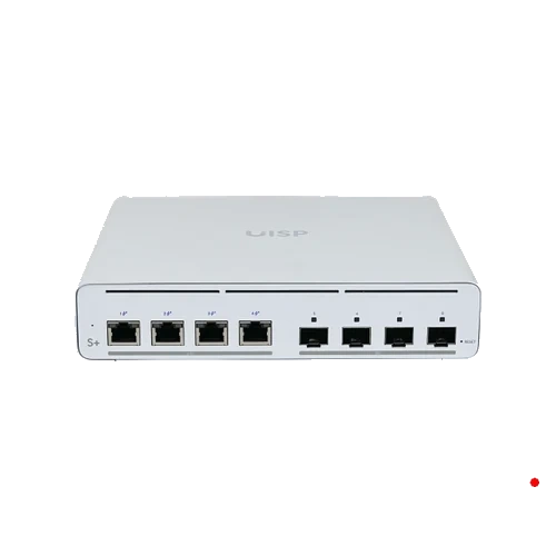 Ubiquiti 4-SFP+10G 4-2500-PoE27V 27V/160W-tot Switch 100-240VAC | UISP-S-PLUS