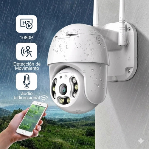 Cámara de Seguridad Exterior WiFi PTZ 360° Tipo Domo | App Yoosee