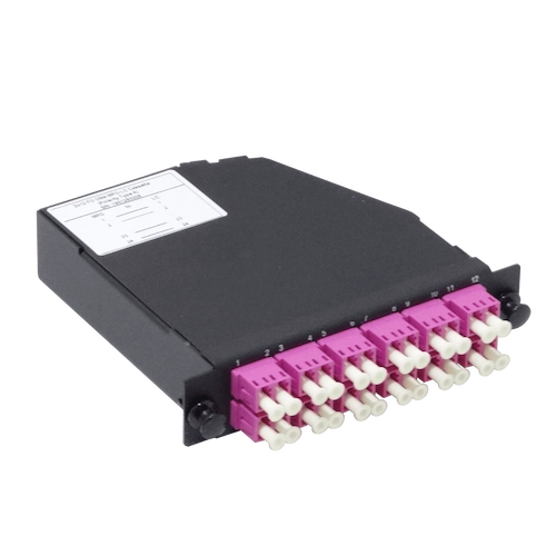 CALCOM4 OM4 24-LC 2-MPO/M Cassette de fibra óptica pre-conectorizada