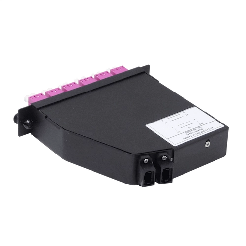 CALCOM4 OM4 24-LC 2-MPO/M Cassette de fibra óptica pre-conectorizada
