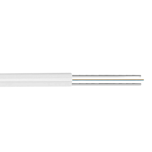 CFSP2. 2-Fibras-G652D Blanca 500m DropCable Ext. FTTH SM LSZH 3x2mm