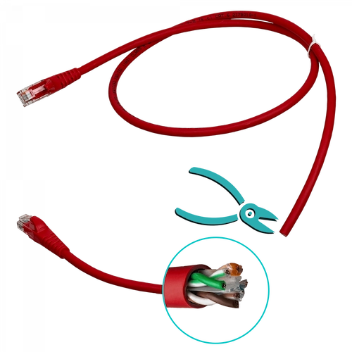 CP6R-10L LINKMADE 1MT CAT6 ROJO LSZH CABLE PATCH INYECTADO MULTIFILAR