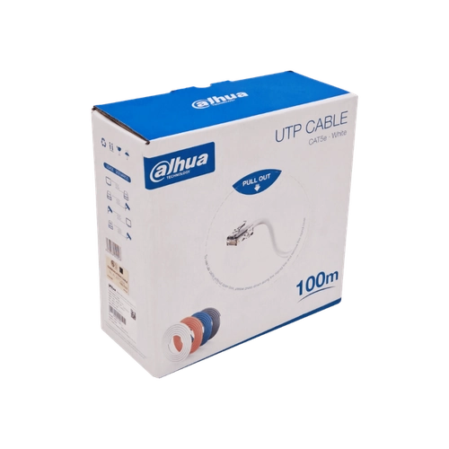 Cable de Red Dahua Cat5e UTP 100 metros Blanco | Alta Velocidad