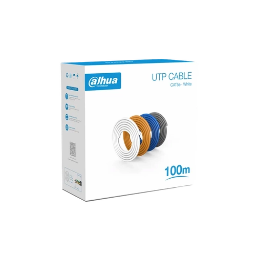 Cable de Red Dahua Cat5e UTP 100 metros Blanco | Alta Velocidad
