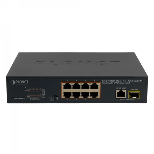 Switch de red administrable PLANET FGSD-1011HP