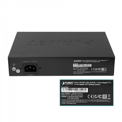 Switch de red administrable PLANET FGSD-1011HP