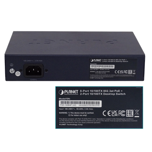 Switch de red PLANET FSD-1008HP