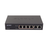 Switch de red PLANET FSD-604HP con 6 puertos a 100 Mbps, incluyendo 4 puertos PoE+ (802.3af/at)