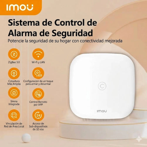 IMOU-Hub de enlace inteligente con cable y Control remoto inalámbrico, sirena integrada Wi-Fi para Alexa, Google Home, Smart Life ZigBee 3,0