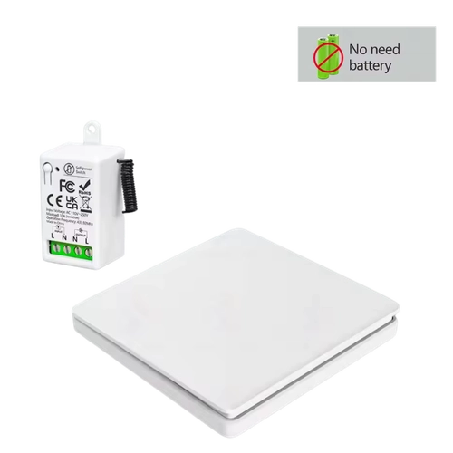 Interruptor de Luz Autoalimentado 110V-230V | Control Remoto sin Pilas