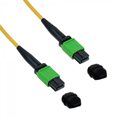 JFSMM3U. Cable de fibra óptica monomodo de 3 metros con conectores MPO-MPO tipo B y 12 fibras.