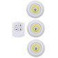 Luces LED Inalámbricas con Control Remoto para Cocina y Clóset - Set de 3 Focos Adhesivos a Pilas