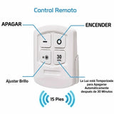 Luces LED Inalámbricas con Control Remoto para Cocina y Clóset - Set de 3 Focos Adhesivos a Pilas