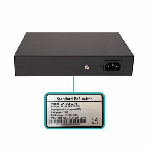 Switch PoE de 8 puertos con inyección de energía integrada