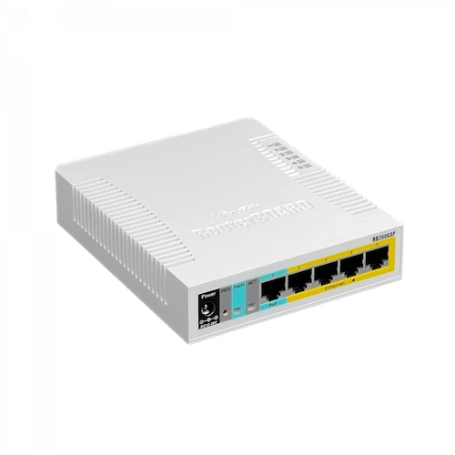 Switch administrado Mikrotik RB260GSP con 5 puertos