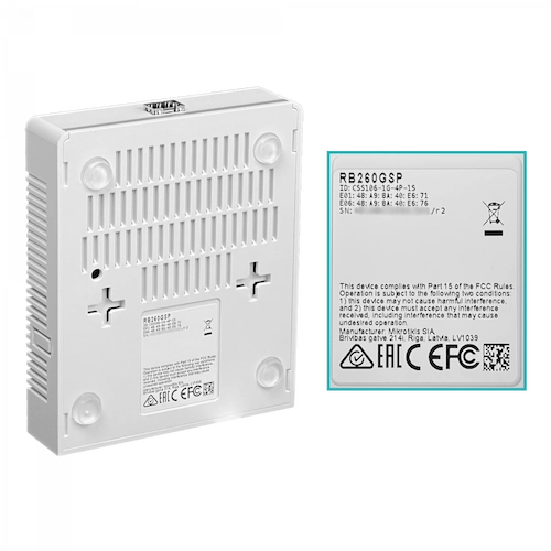 Switch administrado Mikrotik RB260GSP con 5 puertos
