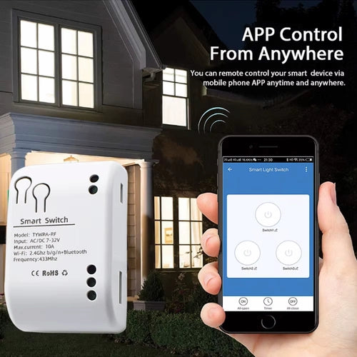 Interruptor Inteligente Relé Wifi Tuya Smart Life 10A 12V-220V