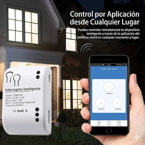 Interruptor Inteligente Relé Wifi Tuya Smart Life 10A 12V-220V
