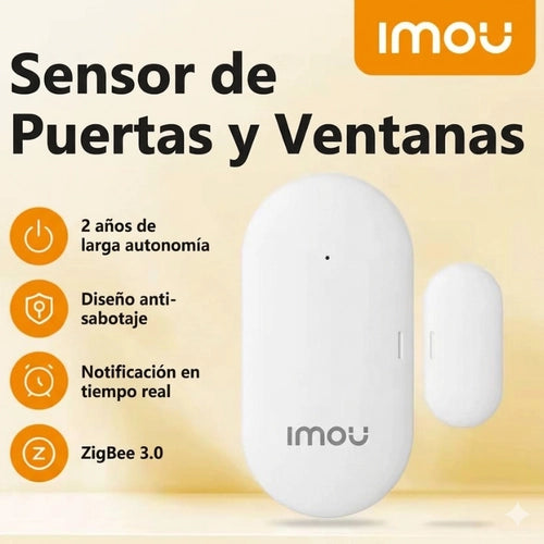 Sensor Magnético Inteligente IMOU para Puertas y Ventanas – Alarma Antisabotaje y Batería de 2 años