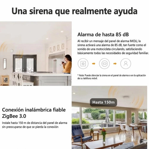 Alarma de Seguridad IMOU ZR1 | Sirena WiFi con Luz Estroboscópica 85dB