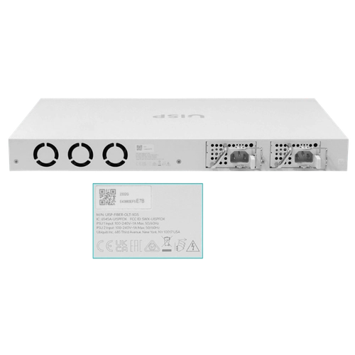 UISP-FIBER-OLT-XGS. UBIQUITI OLT 8-GPON+10G 4-SFP28 Console-RJ45 MGMT-IP FTTHx2048
