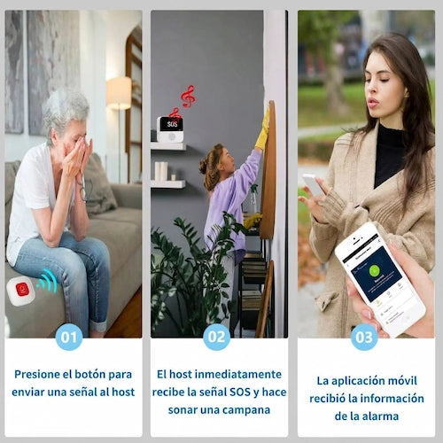 Botón De Pánico SOS Wi-Fi Para Adultos Mayores Y Cuidadores