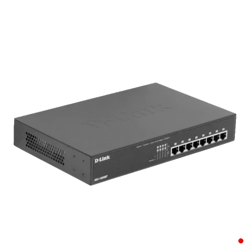 D-Link 8-1000-PoE48V-af/at 140W-tot 802.3at Switch no-Admin Rack 240V | DGS-1008MP