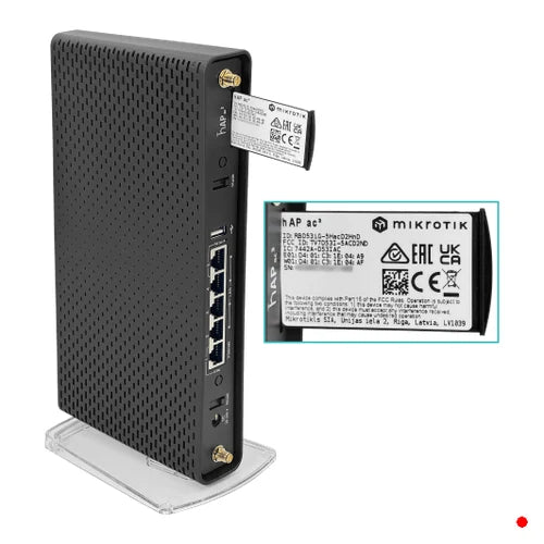 MikroTik 2-ANT-RPSMA 5-1000 AC1200 2,4/5GHz 3/6dBi USB L4 PoE-in/out | HAP-AC3