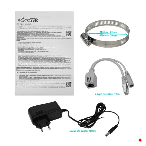 MikroTik 25dBm 5150-5875MHz 5GHz 2x2 L3 16dBi 23º 1-100-PoE 129x129mm | SXTSQ-LITE5
