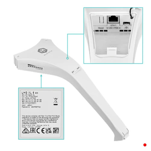 MikroTik 27dBi Grilla 5GHz 1-1000 L3 550mm-Diam inc24V | LHG-XL-5-AX