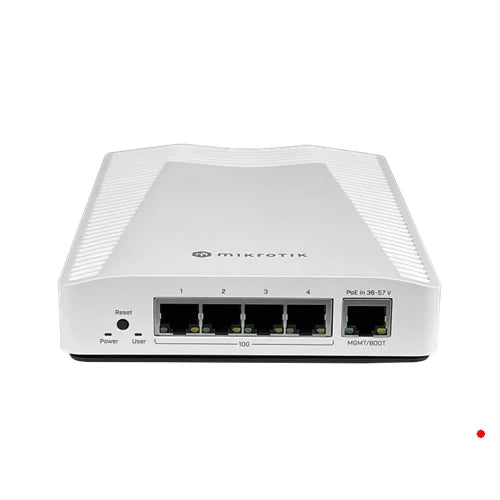 MikroTik 4-10G 1-1000(PoE-in) RielDin DC1 DC2 2-pin L5 inc48v RouterOS | CRS304-4XG-IN