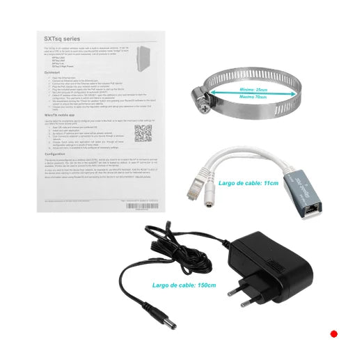 MikroTik 5Ghz-ac 16dBi 23º 25dBm 1-1000 2x2 L3 Exterior 716MHz inc-24V | SXTSQ-5AC