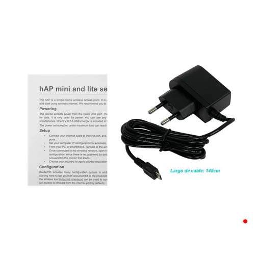 MikroTik 650MHz 3-100 2,4GHz 2x2 L4 Ants-intern inc5V 1,5dBi RB931-2nD | HAP-MINI