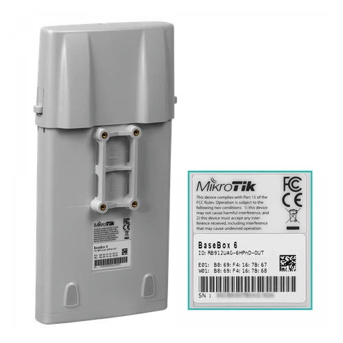 MikroTik 6GHz 2x2 5,9-6,4GHz 1-1000 2-RPSMA L4 Sim RB912UAG-6HPnD-OUT | BASEBOX6