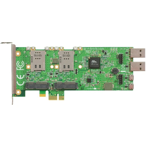 MikroTik PCIe-x1 4-MINIPCIE 4-SIMCARD 6-USB Low/Normal-Profile Tarjeta | RB14EU