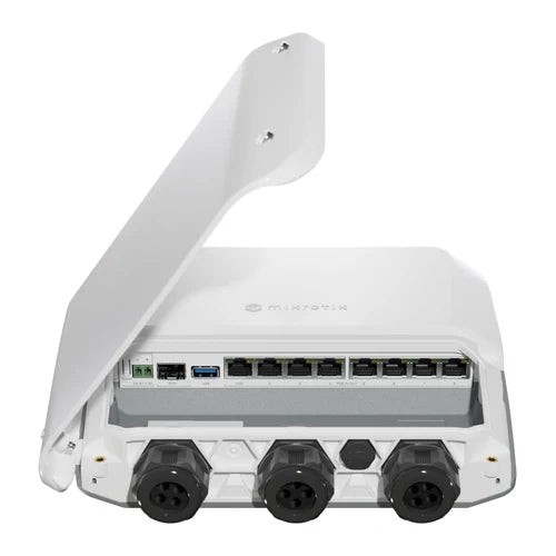 MikroTik IP66 7-1000-PoE 1-2500-PoE-in 1-SFP+10G USB L5 DC-2p Exterior | RB5009UPR+S+OUT