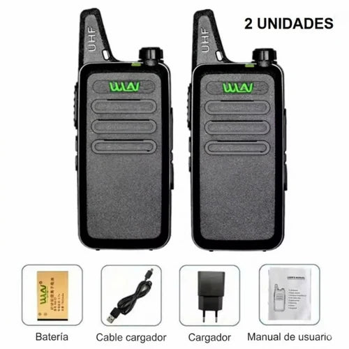 Pack de 2 Walkie Talkies WLN KD-C1 | Radios Recargables Mini 5W