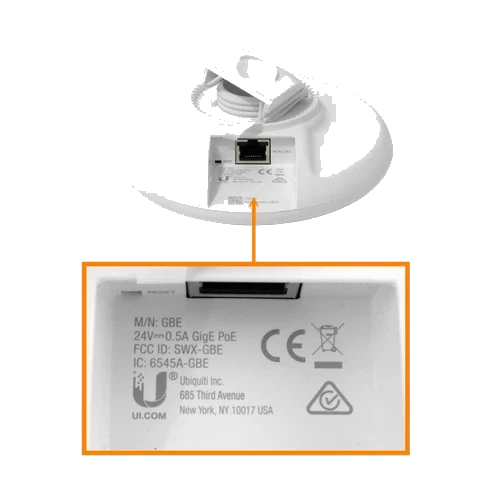 Ubiquiti 60GHz 5GHz 17/10dBi 57-66GHz 1-1000 airMAX 1Gbps 500mt inc24V | GBE