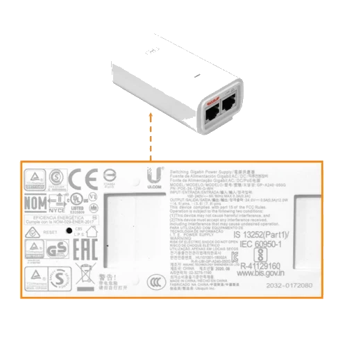 Ubiquiti 60GHz 5GHz 38/11dBi 57-66GHz 1-1000 airMAX 1Gbps 2km inc24V | GBE-LR
