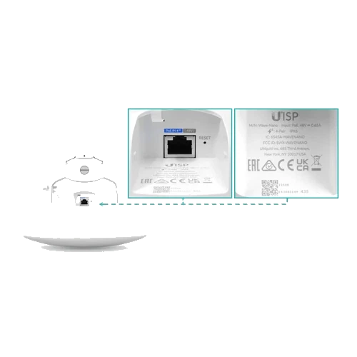 Ubiquiti 5km 41/19dBi 60/5GHz 1-1000 inc-48V 256mm GPS 1gbps-duplex BT | WAVE-NANO