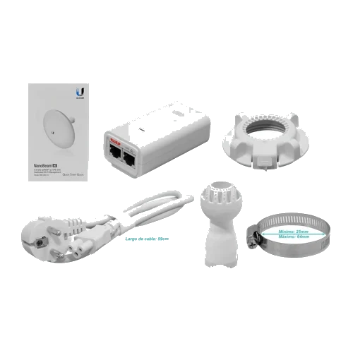 Ubiquiti AC 2,4GHz 13dBi 27dBm 1-1000-RJ45 inc-PoE24V-12W 2x2 NanoBeam | NBE-2AC-13